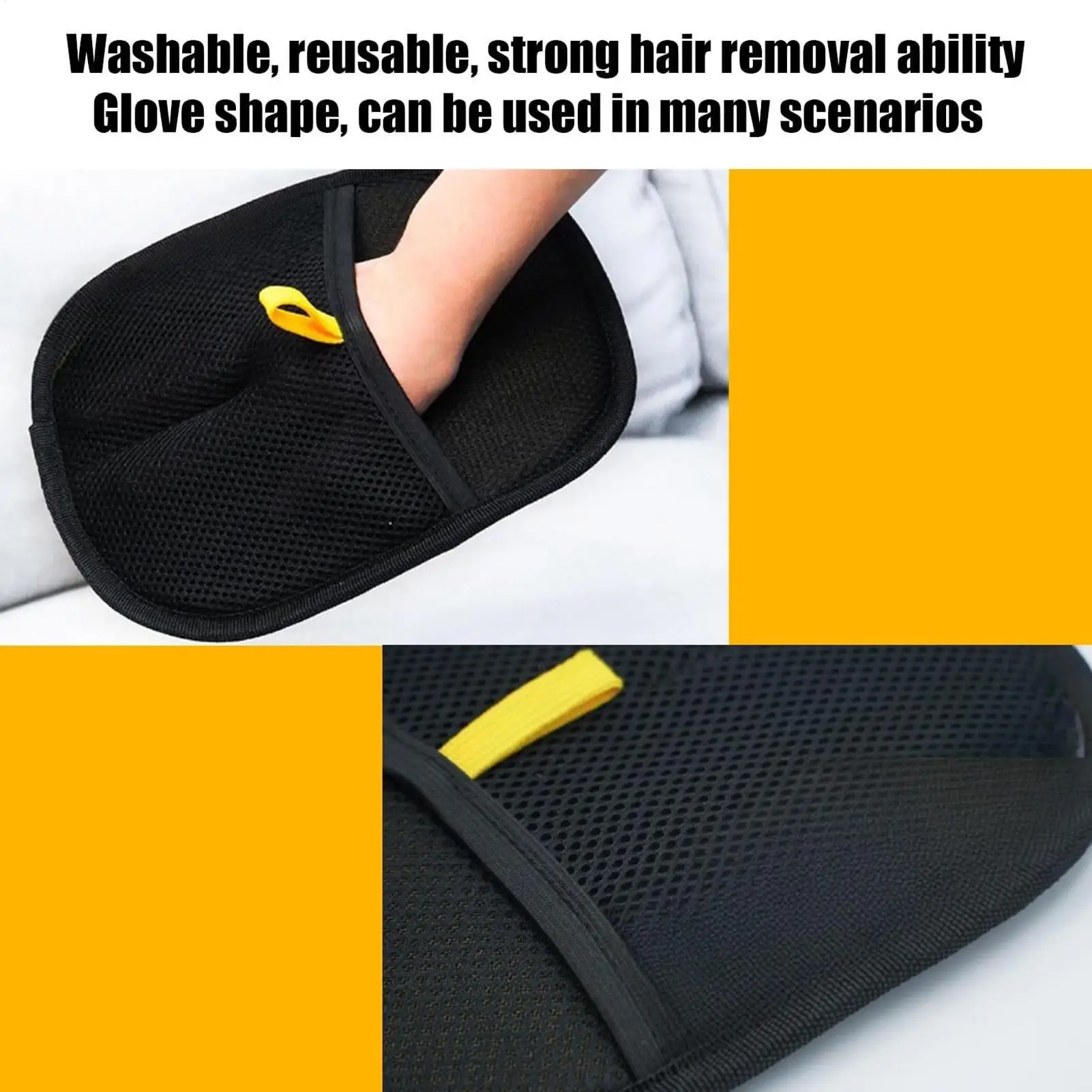 Pet Hair Remover Glove Double Sided Brush For Dogs Cats Double-sided Reusable Pet hair static removal gloves beauty gloves ﻿ view 3