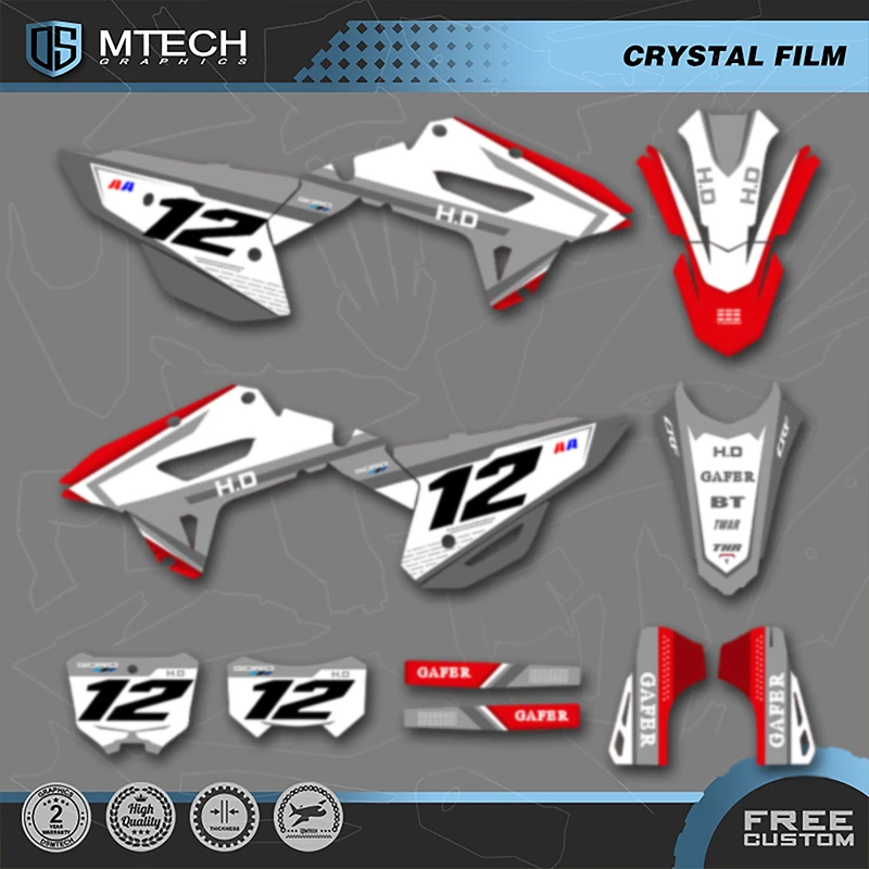 

DSMTECH Motorcycle Graphics Background Decals Stickers Kits for HONDA CRF450RX 2024 2023 2022 2021 CRF250RX 2022 2023 2024 07