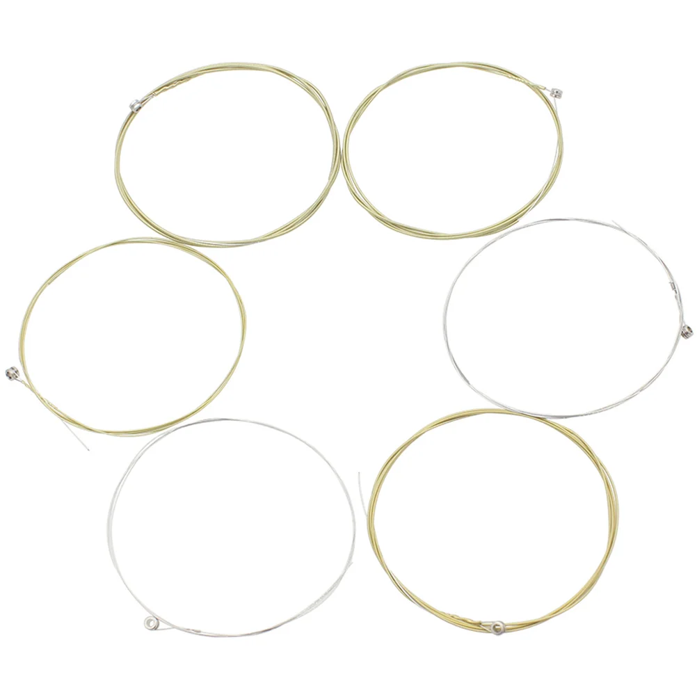 

6Pcs Copper Alloy Guitar Strings High Performance Folk Acoustic Guitar Parts Full Resonance Strong Penetrating Power
