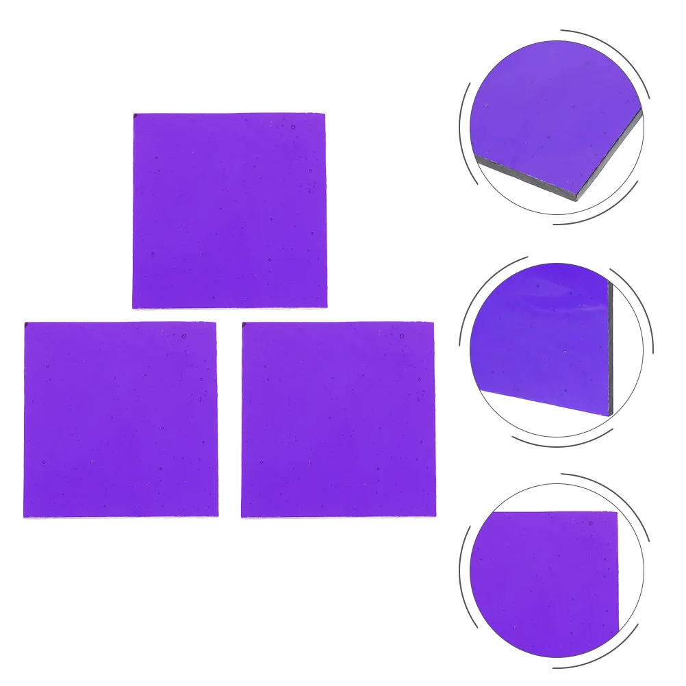 3Pcs Chemistry Cobalt Glass Experiment Accessory Flame Color Reaction Glass Sheet Lab Equipment for Potassium Testing