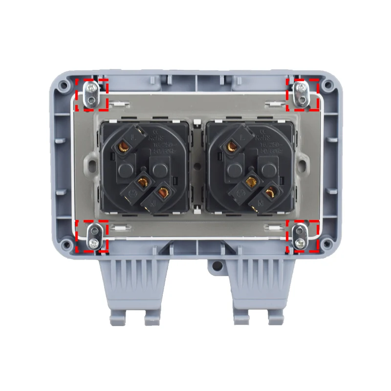 IP66 Outlet 220v Korea Waterproof Outdoor Plug Electrical Sockets And Switch Wall Multi European Eu Adapter Bathroom Power