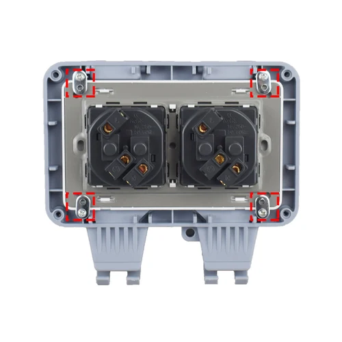 Imagen 2 del producto Enchufe IP66 de 220v, enchufe exterior impermeable de Corea, enchufes eléctricos e interruptor de pared, adaptador europeo múltiple de la UE, alimentación para el baño