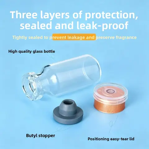 100pcs 3ml 5ml 10ml 15ml Vials Rubber Stopper Flip Off Caps Al Caps Glass Bottle Injection Glass Cap Small Refillable Bottles