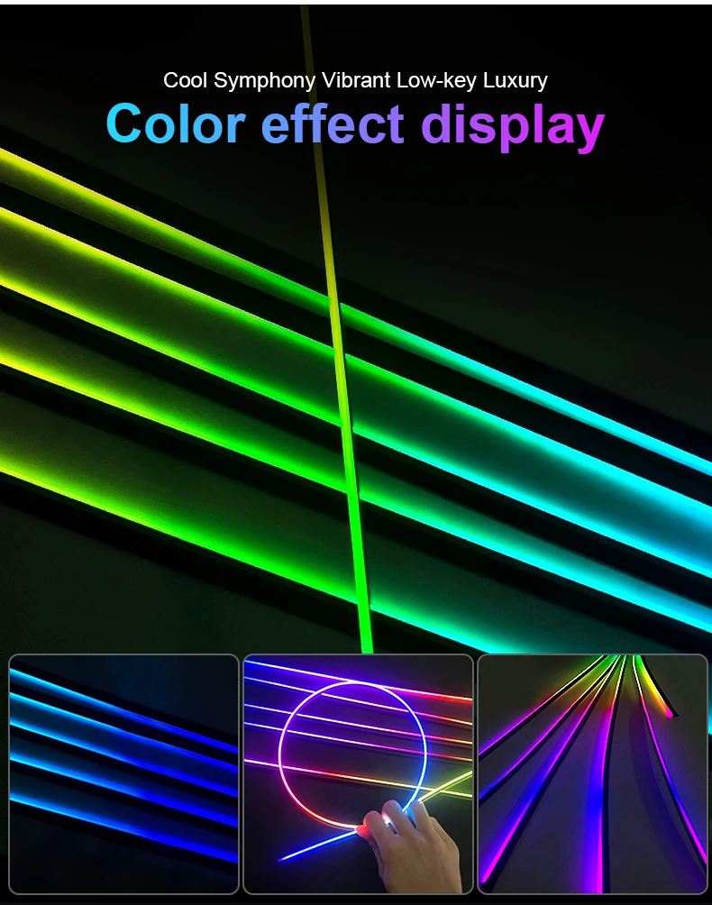 18 in 1 64 Farben RGB Symphony Auto Umgebungslicht Innenraum Acrylführung LED-Streifen Licht Dekoration Atmosphärenlampe durch APP-Steuerung – Detail 10