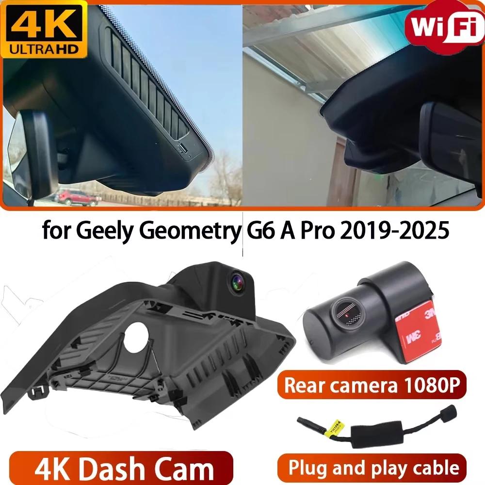 Grabadora de Video 4K Sony DVR para Geely Geometry G6 A Pro 2019-2025, Cámara para Coche con Wifi, 170° °   Grabación en bucle de gran angular, Plug & Play