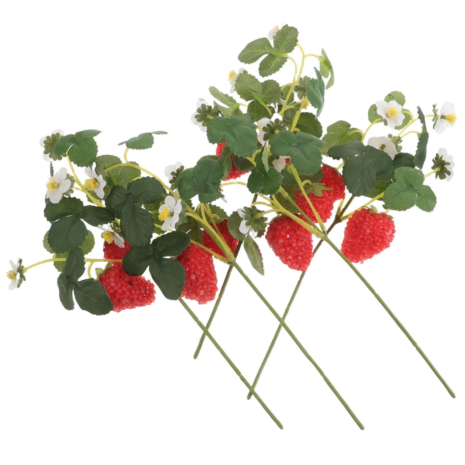 

5Pcs Artificial Strawberry Branch Simulation Fake Fruit Picks Realistic Plant Photo Props Home Decor Garden Fake Fruit Pick