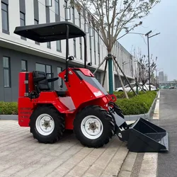 Mini Skid Steader Wheel Loader, Barato Pequeno Skid Steader, Carregador Multifuncional com Anexo, Fábrica, Novo