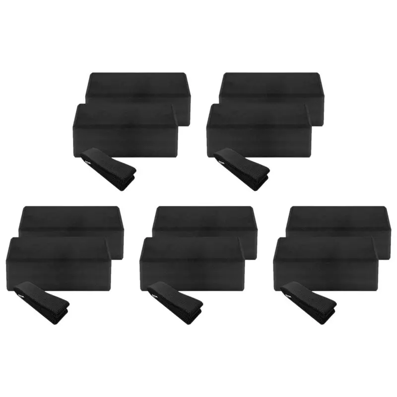 XSXS-10Pcs Yoga Block And Yoga Strap Set, High Density EVA Foam Block To Support And Improve Poses And Flexibility