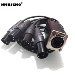 NMBJCKO XLR Audio Snake 4 Channel 3 Pin Multi Network Breakout for Stage and Recording Studio male