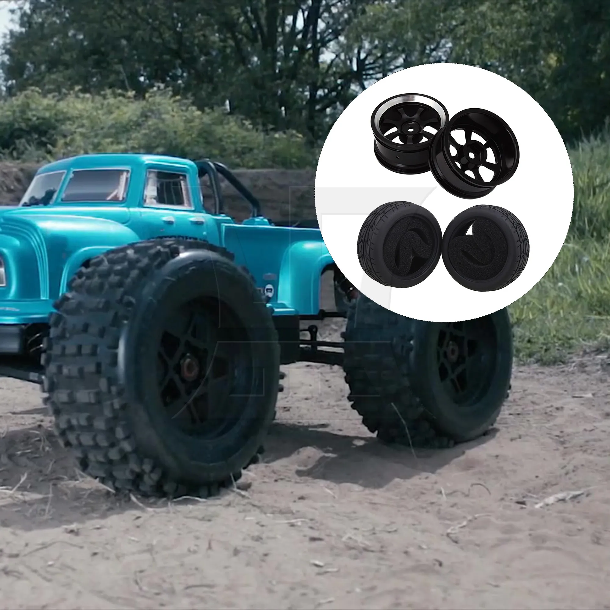 

4 шт. RC1:10 Al. Колесные диски 7 спиц 12 мм с резиновыми шинами для дороги