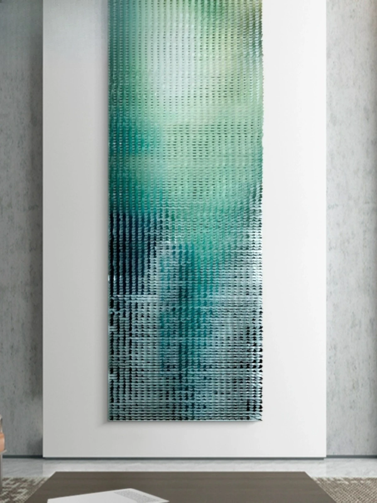 

Green gradient 3D three-dimensional hanging painting acrylic carving device living room decoration painting