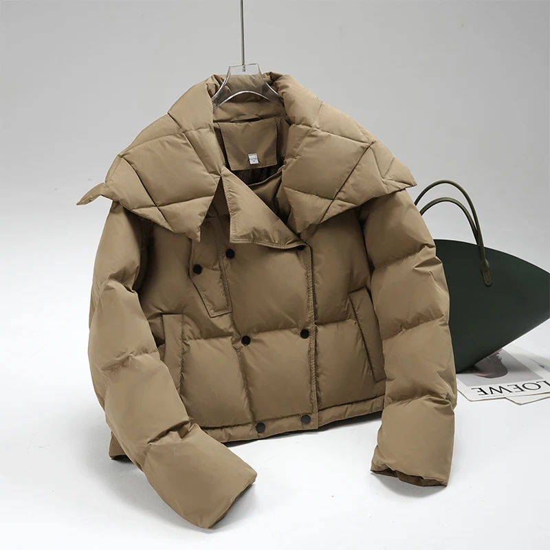 2024 New Winter High-end Advanced Designed Niche Fashionable Short Korean Style Thickened Large Lapel Bread Warm Women's Jacket