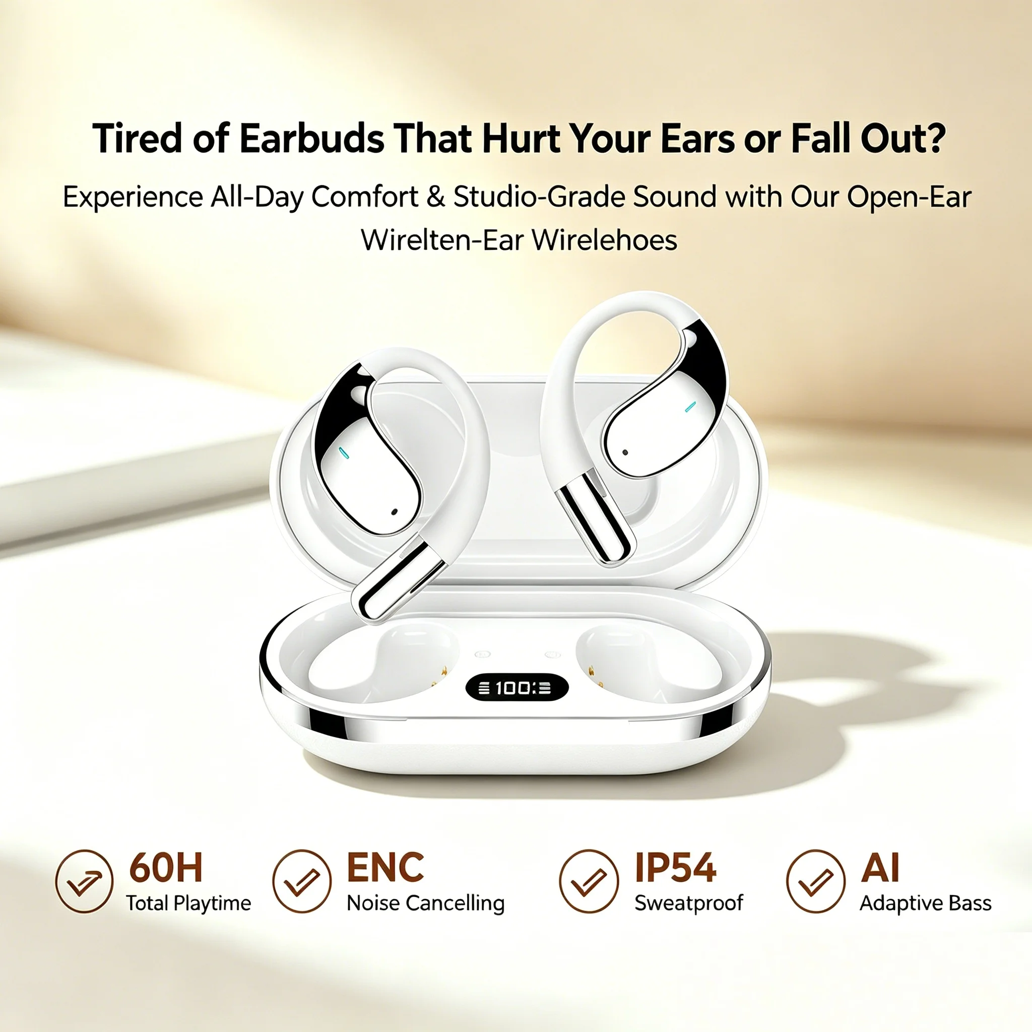 

2026 NEW AI Language Translation Wireless Earbuds with 144 Languages Real Time Translator Earphone BT 5.4 Headphone for Business