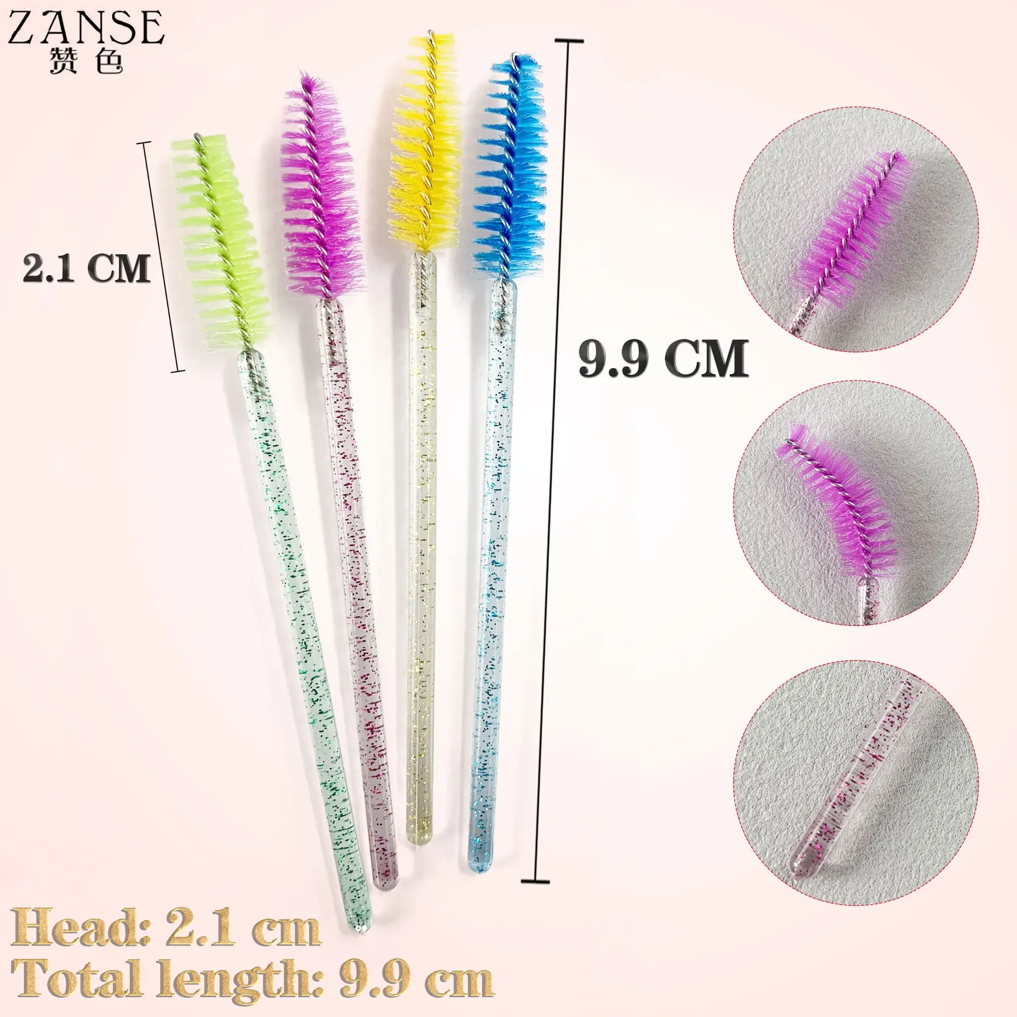 ZANSE Disposable Crystal Eyebrow Brush Mascara Wands Applicator Lash Cosmetic Brushes Beauty Makeup Tool Lash Extension Supplies