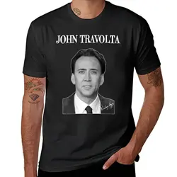 Nicholas Cage as John Travolta - Nicolas Cage - Nick Cage - Nic T-Shirt blanks plus sizes Short sleeve tee men