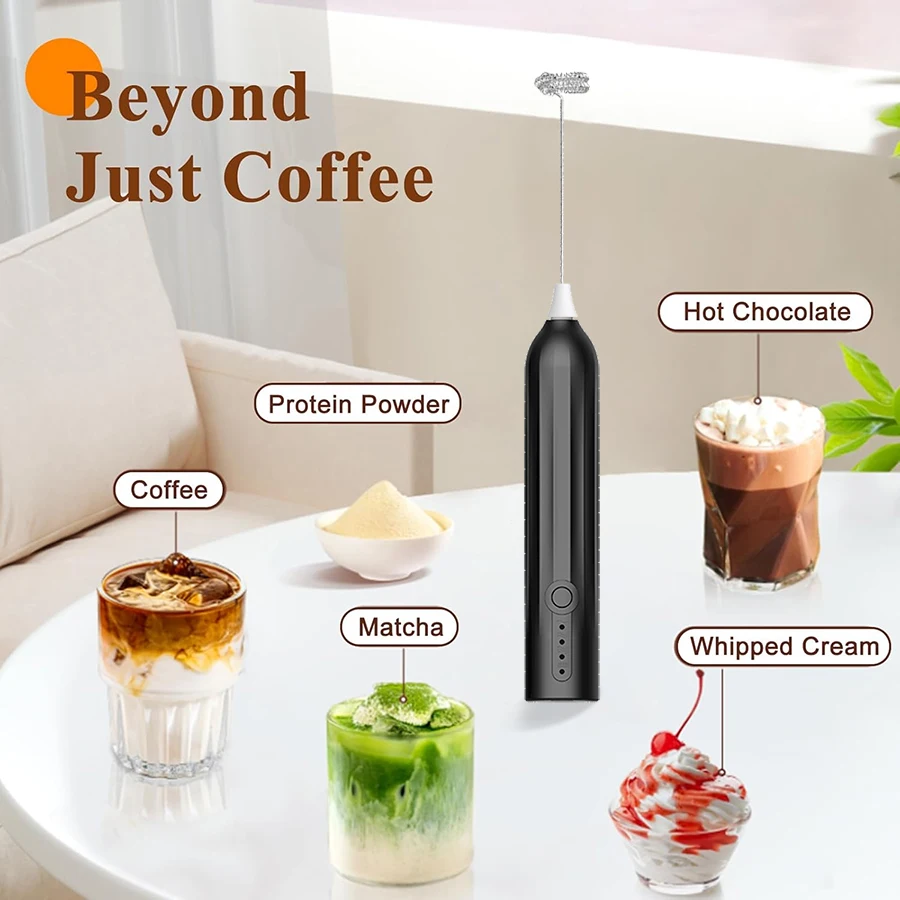 Wireless Electric Milk Frother Mini Handheld Wireless Portable and Powerful Model Coffee Milk Kitchen Mixer
