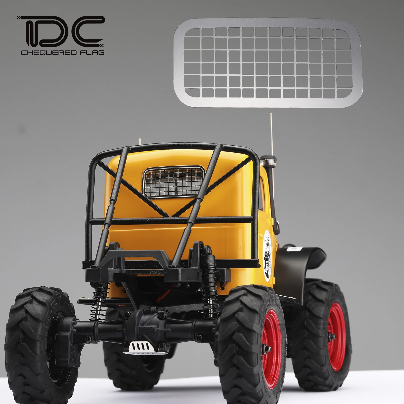 Metal Rear Window Mesh Protective Grille for FMS FCX24 1/24 Scale RC Crawler Truck Power Wagon Upgrade Accessories Parts