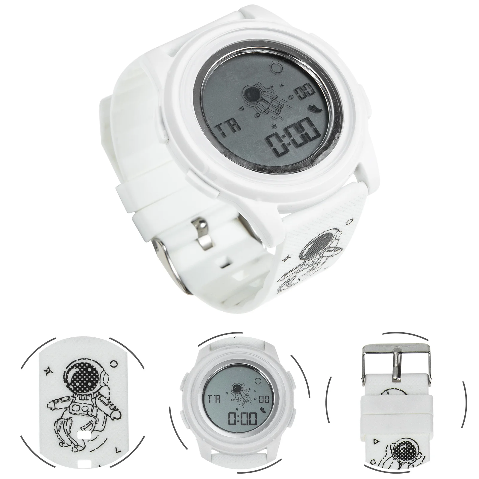 ساعة يد إلكترونية رقمية ذكية أنيقة ومتعددة الاستخدامات وتصميم بسيط وآمنة ولطيفة من مادة البولي يوريثان للجنسين #5