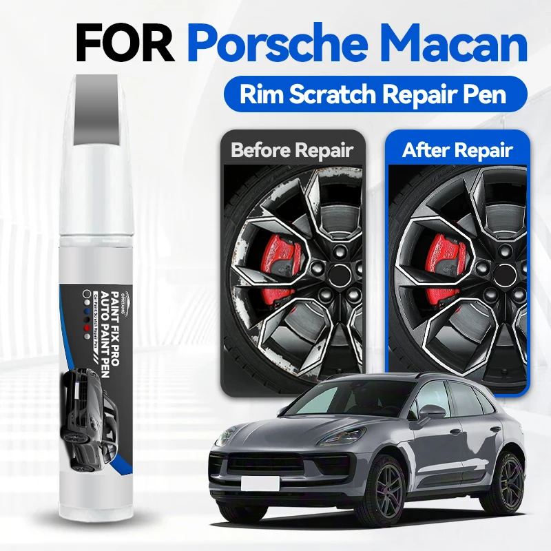 

Wheel Hub Touch Up Paint Pen Car Paint Repair Pen For 2014-2025 Porsche Macan Paint Scratch Repair Accessories White S9R Chalk M