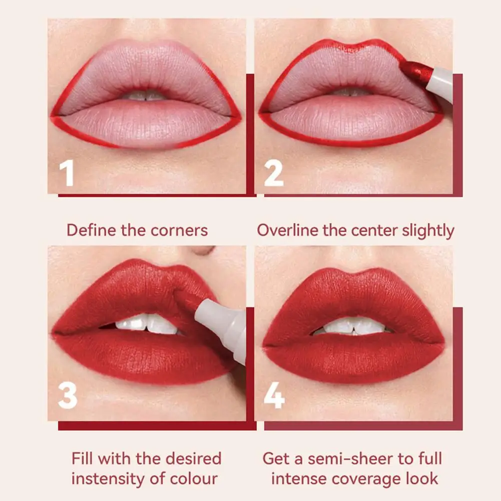 Lip Liner wasserdichter Lippen markierung stift pigmentierter Lippenstift Lippenstift schweiß fest feuchtigkeit spendend 4 Farben Make-up für Frauen