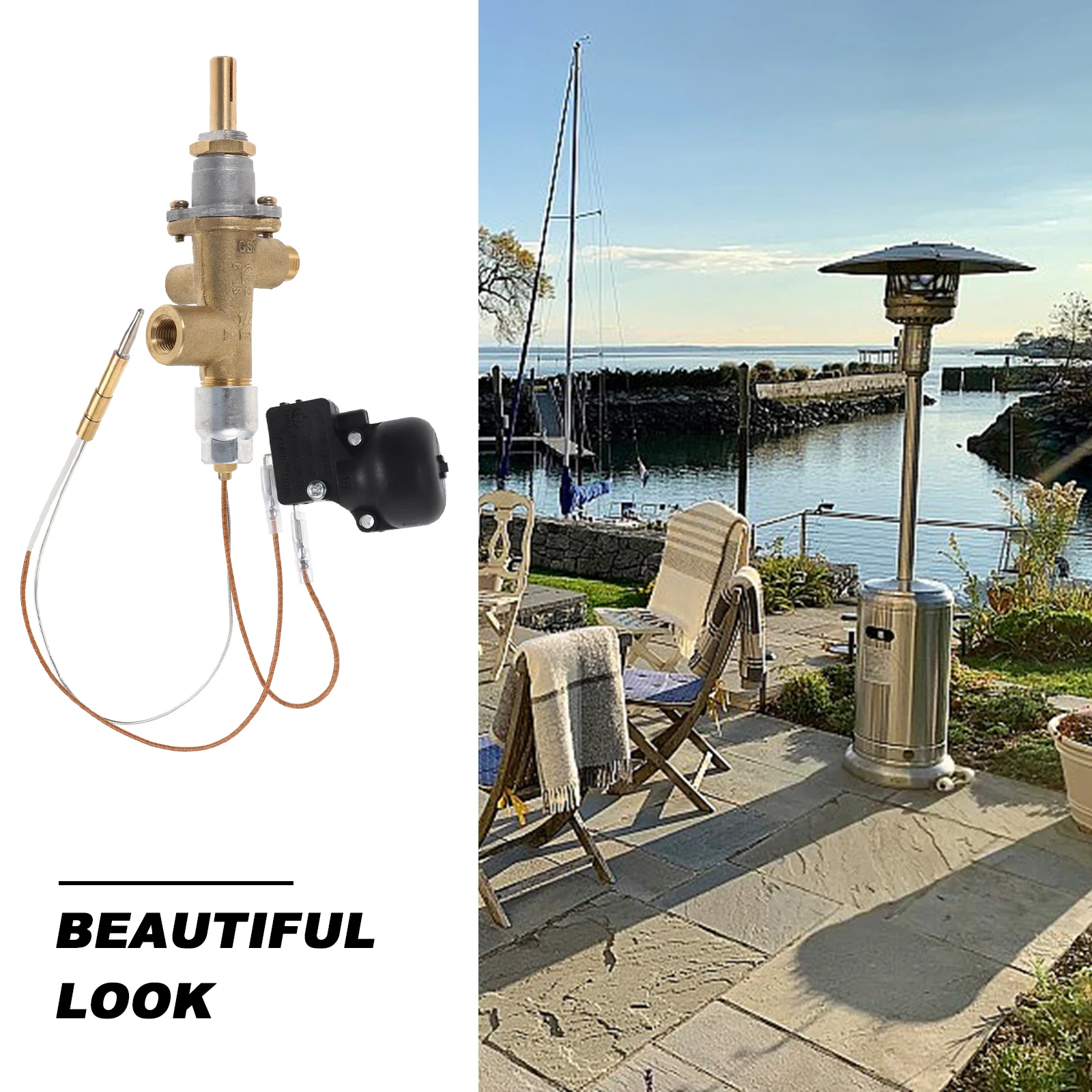

Outdoor Heater Safety Components Protection Tilt Switch Thermocouple for Patio Propane Gas Heaters Repair Parts