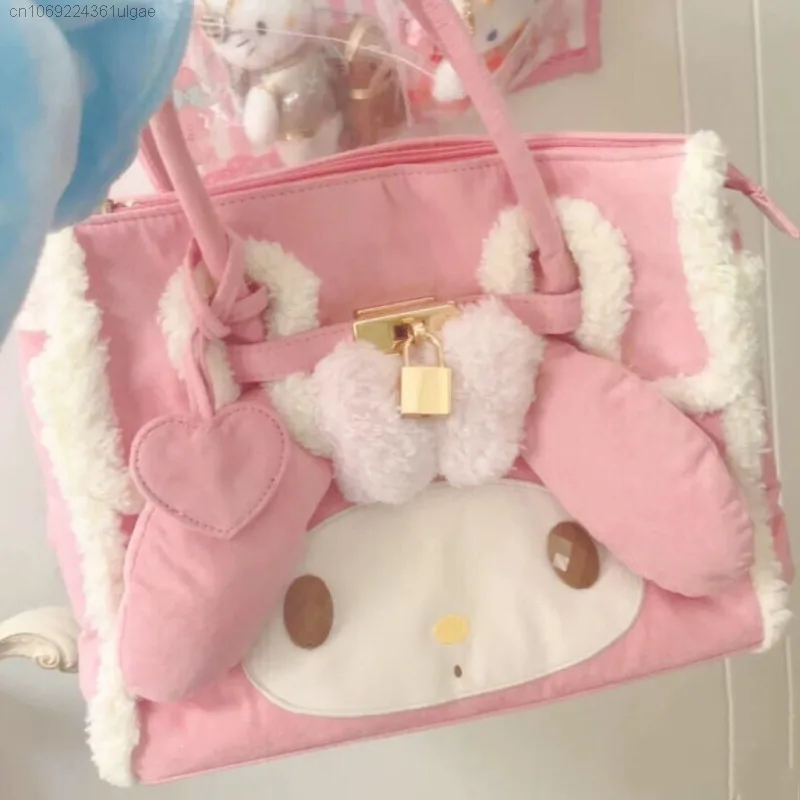 Sanrio My Melody New Autumn Winter Plush Handbag Exclusive Edition Cute Girl Heart Trendy Tote Bag Casual Versatile Shoulder Bag