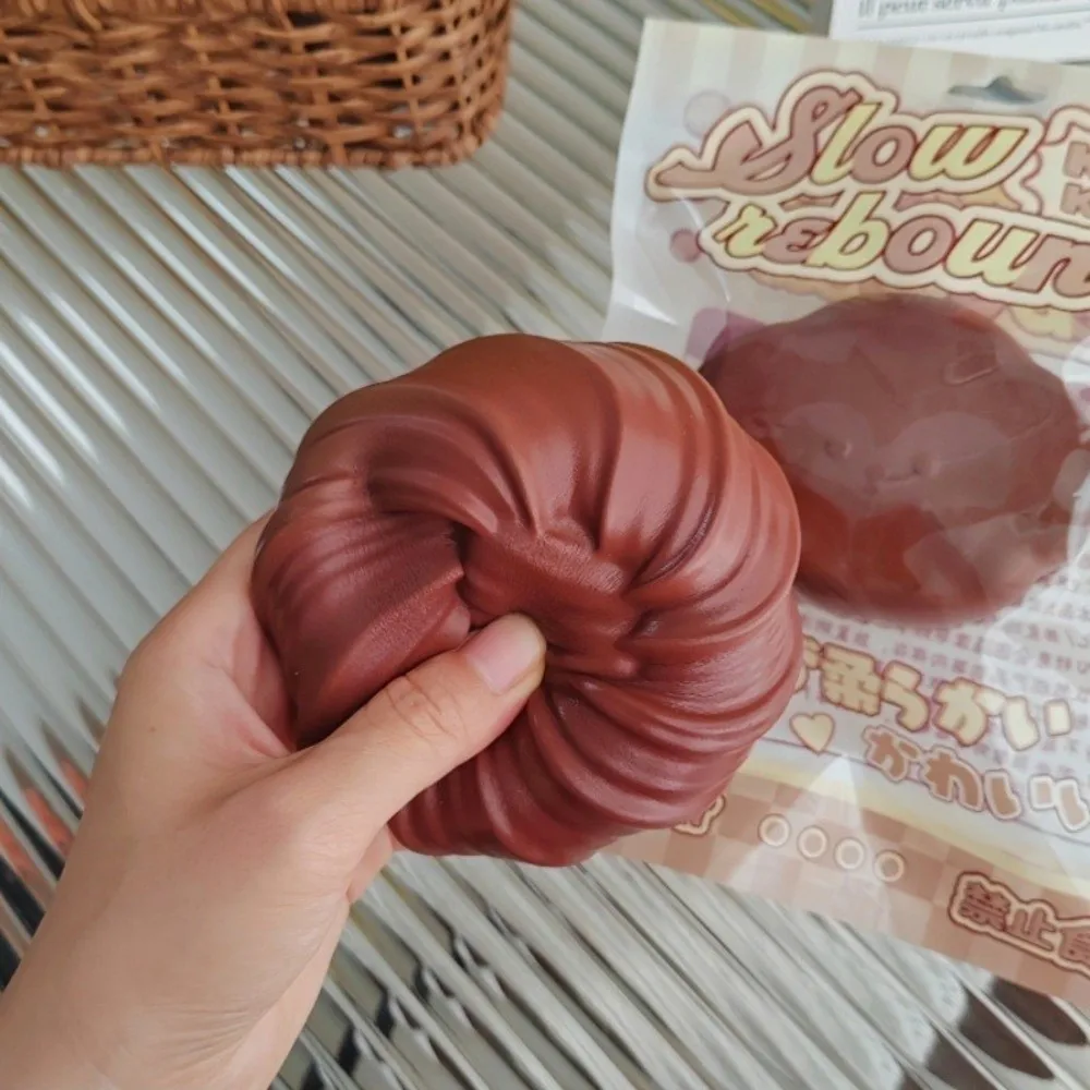 Simulated Bread Squeeze Toys Soft Chocolate Flower Rolls Decompression Toy Slow Rebound White Sensory Fidget Toy Anxiety Relief