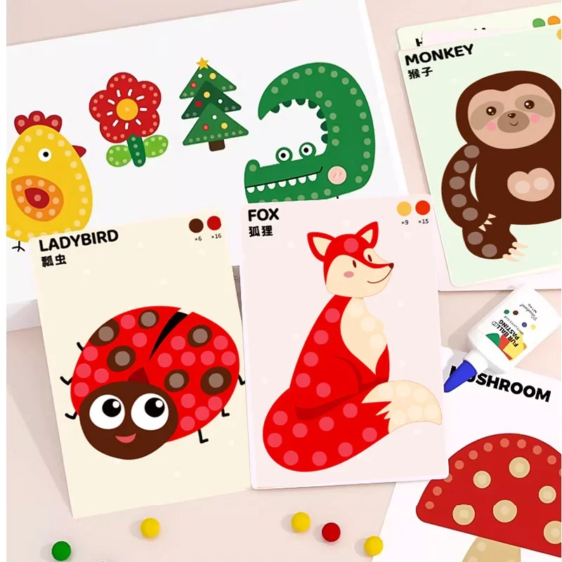 Kinderen Harige Bal Plakken Schilderen Speelgoed Cadeau DIY Productie Materiaal Verpakking Creatieve Pluche Bal Kinderhandwerk Speelgoed Geschenken