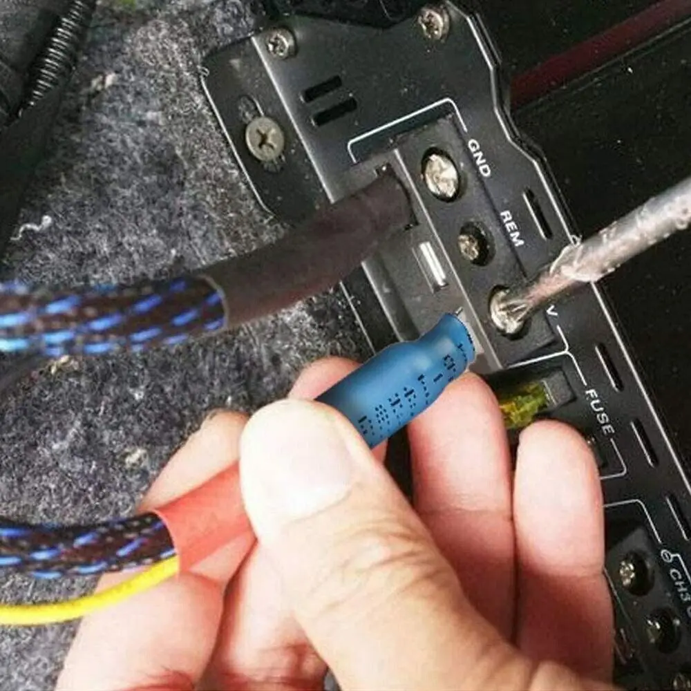 200Pcs Ring Eyelet Heat Shrink Wire 16-14AWG GA Gauge Connectors Terminals Kit