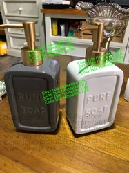 Ceramic Lotion Bottle Square Soap Dispenser Luxury Hotel Club Sanitizer Container Box Bathroom Hand Press Pump Liquid Sub Bottle