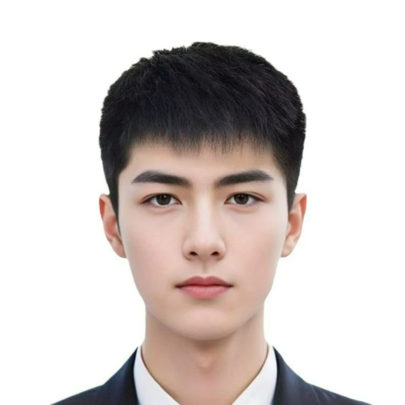 باروكة رجالية آسيوية قصيرة شعر بشري واقعي وطبيعي قابل للتنفس باروكات متوسطة الحجم للذكور تزيد بسرعة حجم الشعر 2 أنماط
