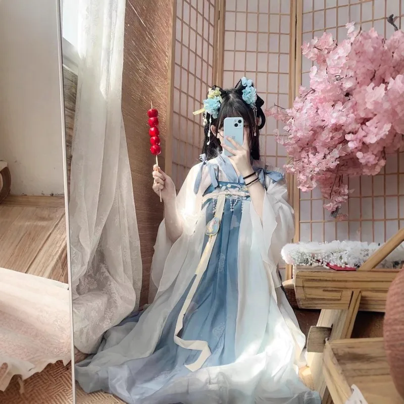 

Женская юбка длиной до груди Hanfu, плиссированная юбка с принтом Han Element, летний стиль