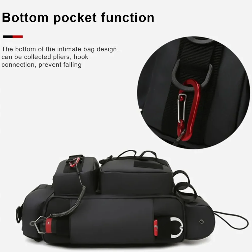 Crossbody-Angelzubehör-Aufbewahrungstasche, Hüft-Rucksack mit verstellbaren, breiten Schultergurten, große Kapazität, leicht – Detail 23