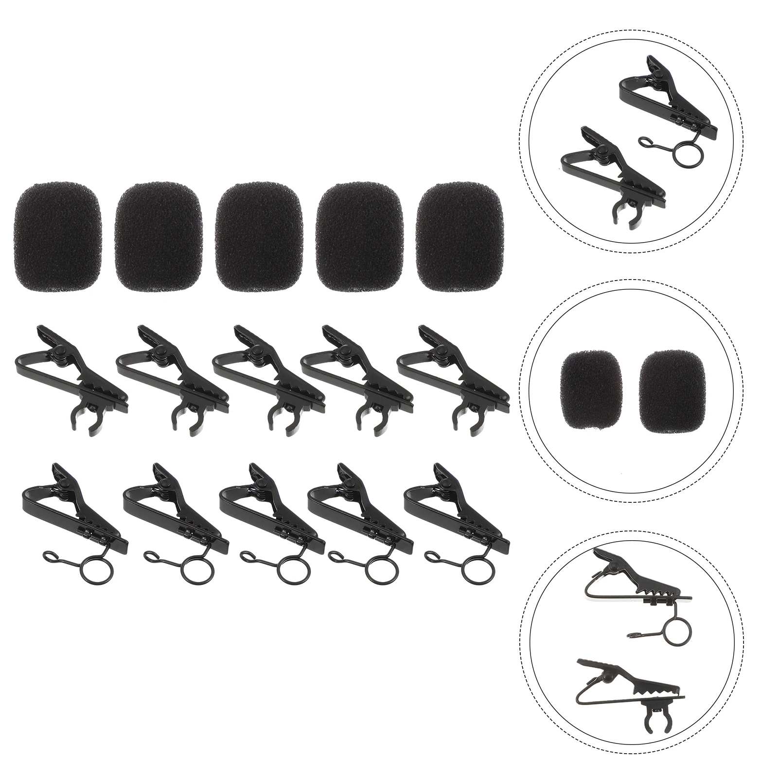 

18pcs /Set Mini Clips Kit With Sponge Covers Wire Clips Microphone Tie Clip Accessories Set For Collar Easy Carry Durable