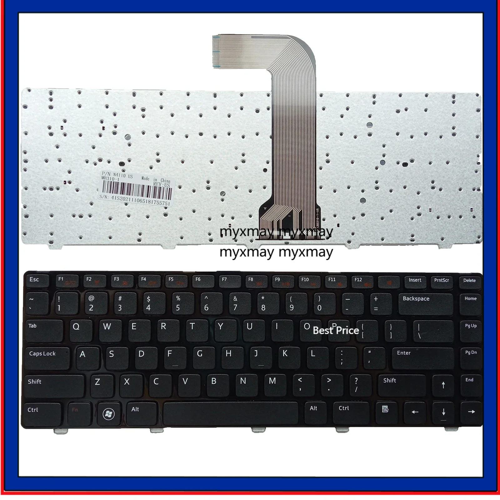 

US Laptop Keyboard for DELL Latitude 3330 Inspiron 15r 5520 7520 15 3520,n5040,n4110 05GW06