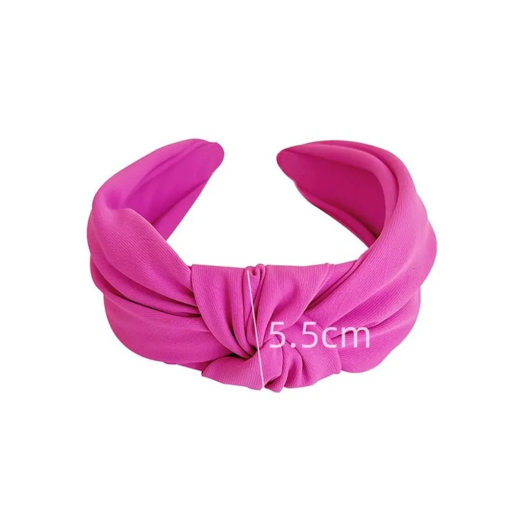 Spring Fashion Hair Accessories Center Knot Casual  Hairband Hair Hoop Solid Color Headband Women Headwear