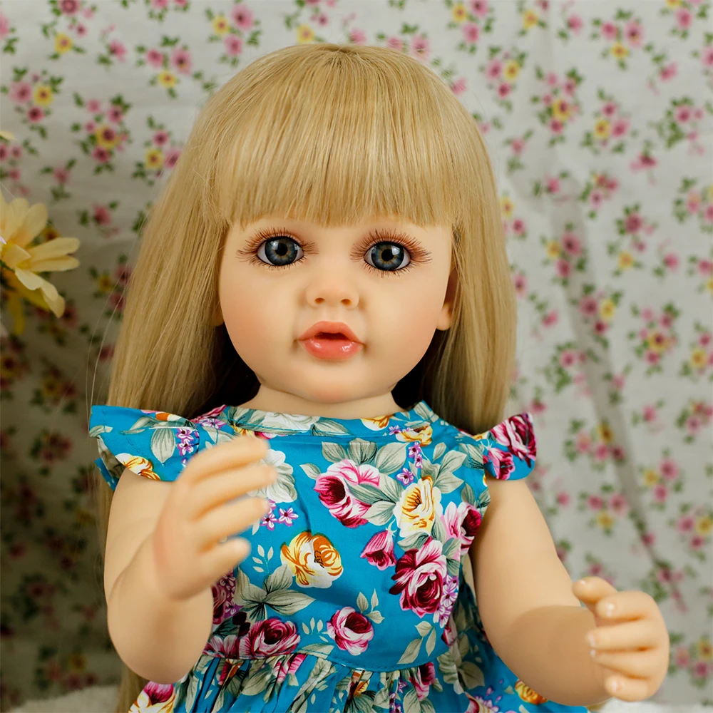 55CM Betty Realistica bambola rinata piena di silicone vinile corpo lavabile capelli biondi realistici principessa bambina regali di Natale