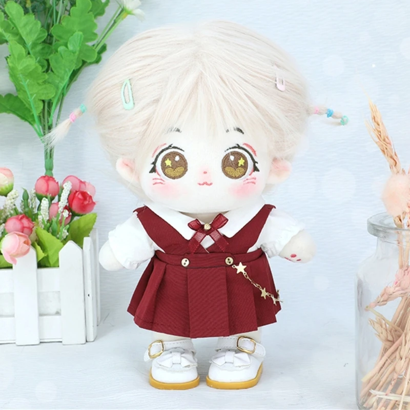 8’’ Plush Clothes for 20CM Cotton Reborns Life Like Rag-Doll Outfit Suit Clothing Korean Kpop Accessory