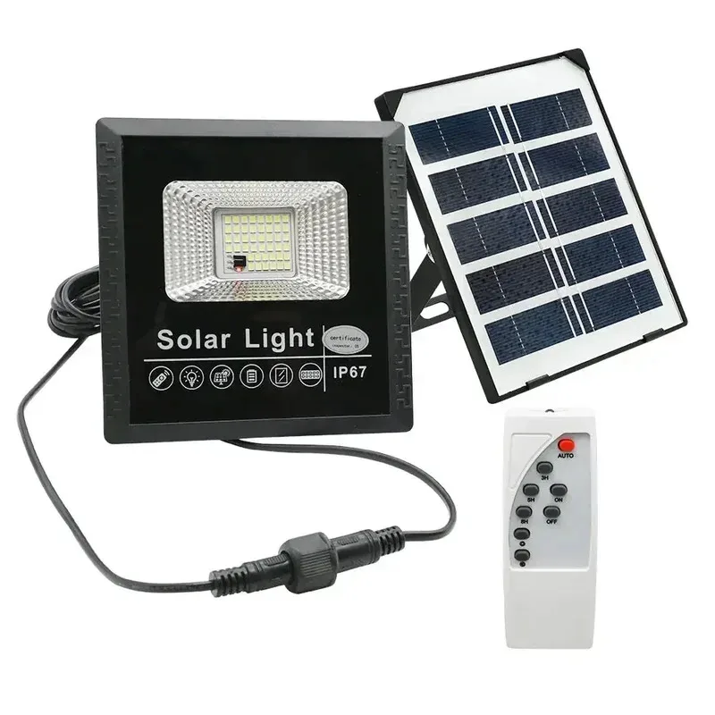 50W Solar Lamps Outdoor Lighting Flood Lights with Remote Control Rural Street Lamps Super Bright Waterproof IP67 Wall Lamp