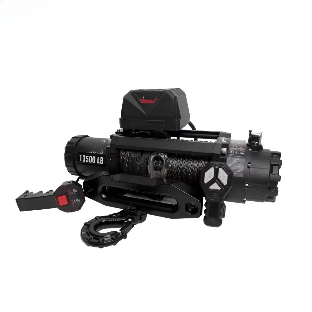 

Лебедка для прицепа Ambull, электрическая лебедка с дистанционным управлением 13000 фунтов и синтетическим тросом для внедорожников 4x4, автомобиля Recoverycustom