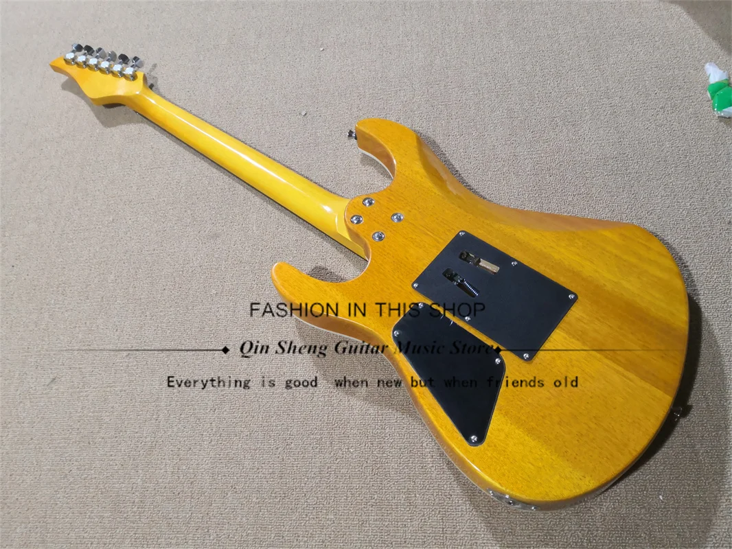 6-String Electric Guitar, Suh Guitar, Yellow Body, Yellow Maple Neck Single Shake Bridge,HH pickups