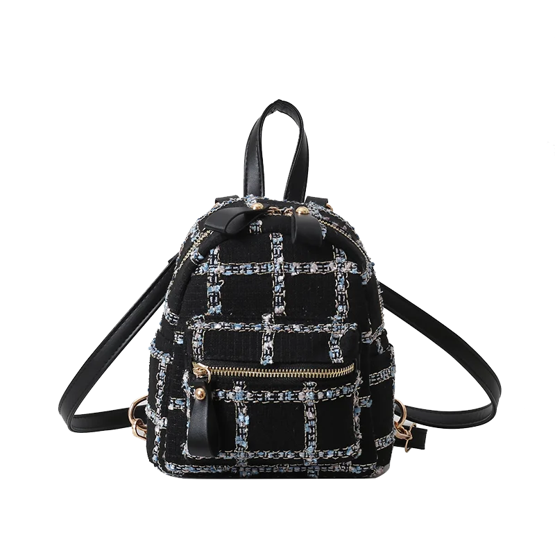 Grid Pattern Small Backpack Large Capacity High Quality Sense of Luxury Backpack for Women 2024 Fashion Casual Versatile