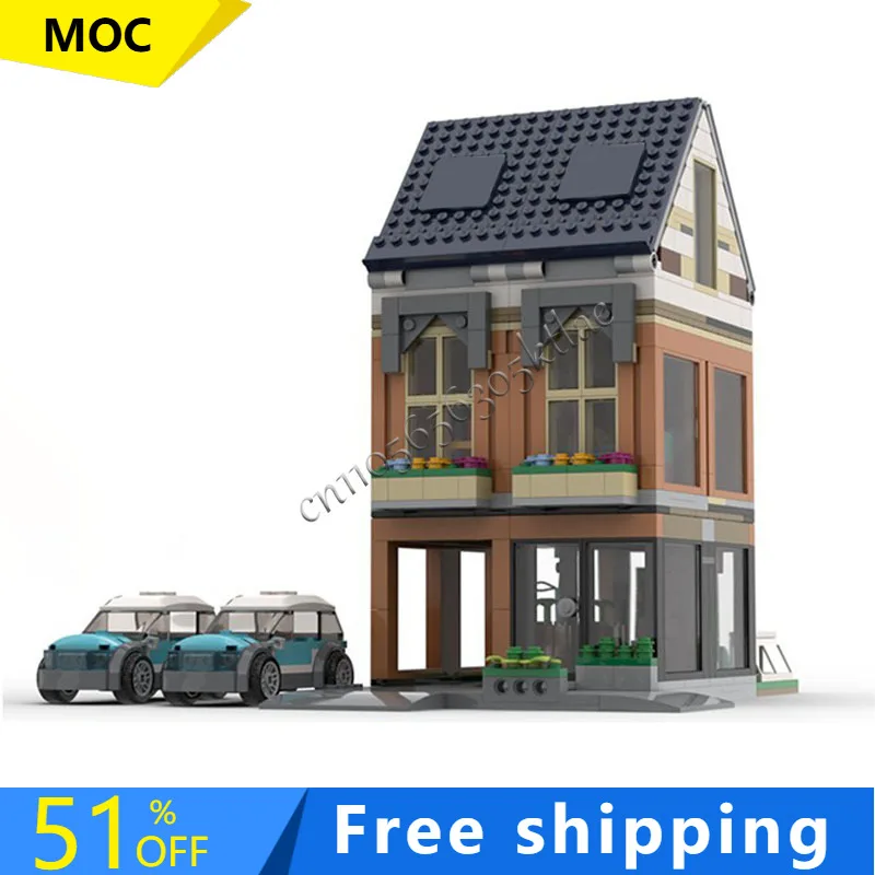 

799 шт., Лидер продаж, модульный семейный дом, модульные строительные блоки, ретро архитектурная модель, дисплей, игрушки, детская сборка, подарки на день рождения