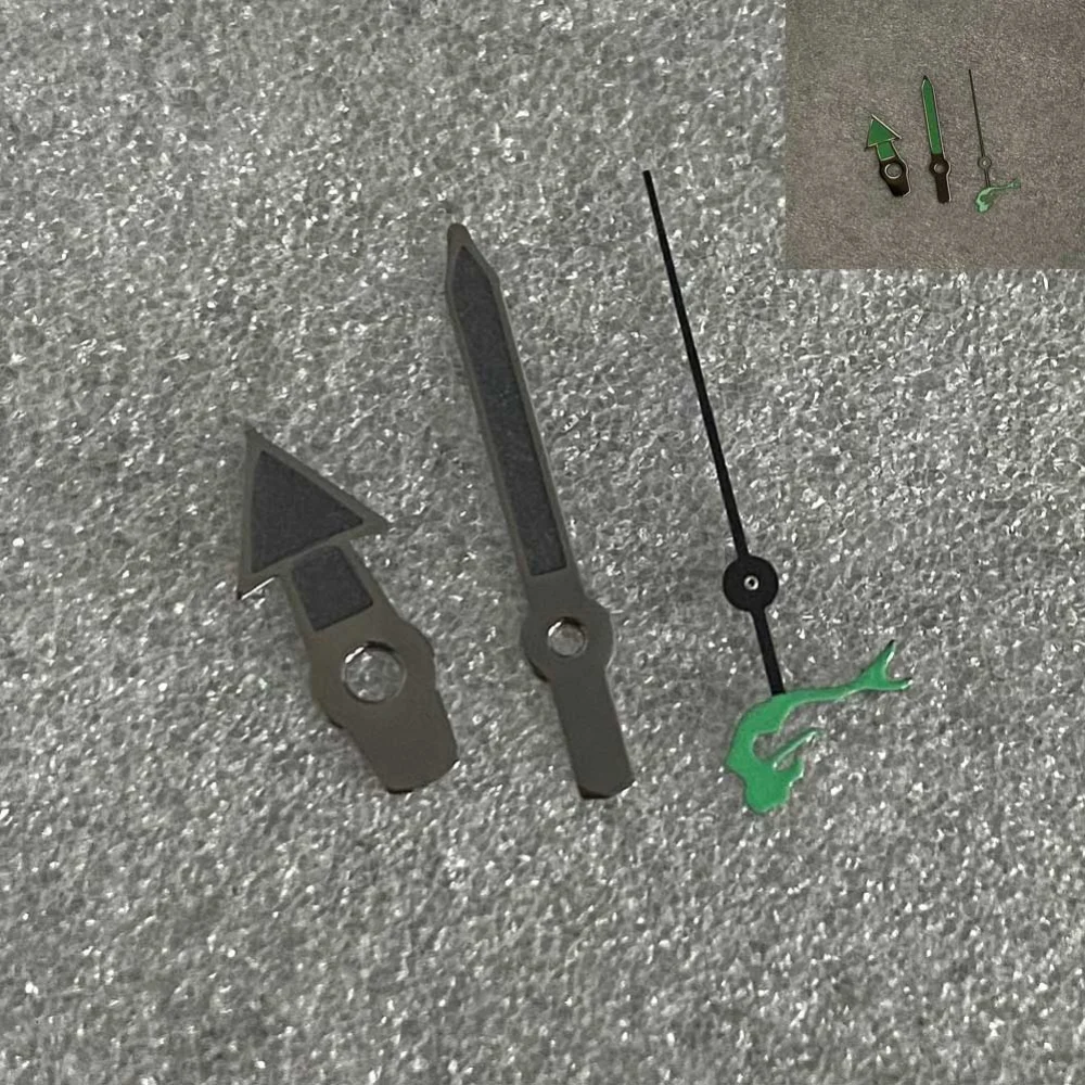 Зеленые светящиеся стрелки для часов Русалка/Черепаха вторая мужские часы аксессуары запасные части для движения NH35/NH36/4R/7S