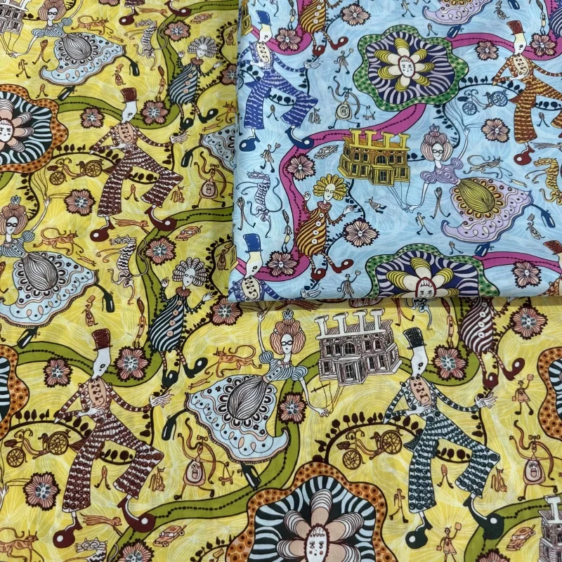

1yard Liberty GraysonPerryl Very Thin 100% Cotton Fabric Sewing Material for Girl Summer Clothes Hometextile Needlework DIY