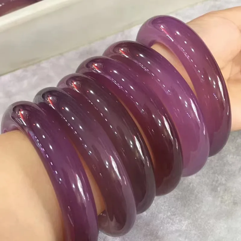 

Natural Emperor Purple Chalcedony Bracelet Ice-like Succulent Grape Vintage Ice Transparent Agate Girl Style luxury bracelet