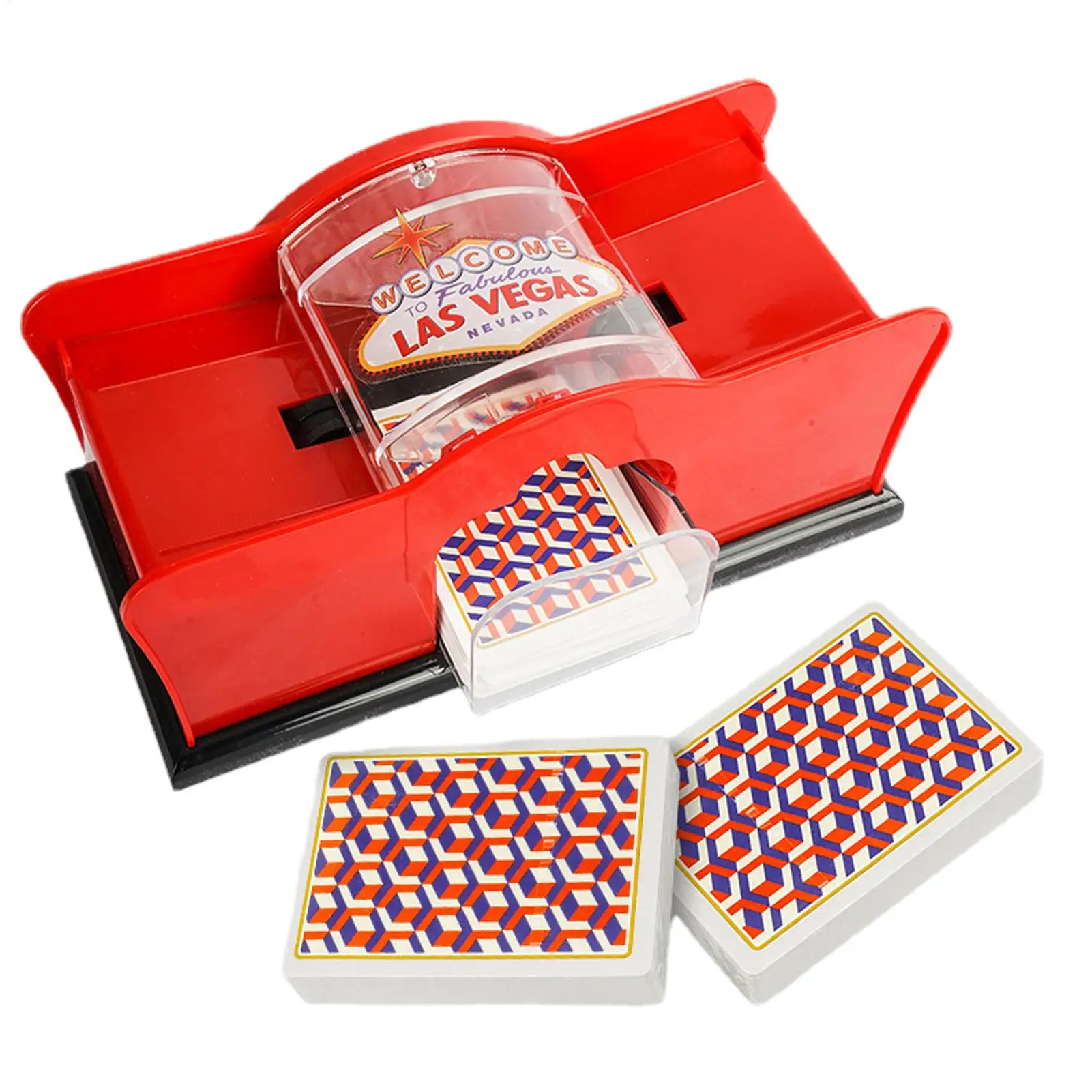 

Red/Black Manual Card Shufflers with Hand Crank, Card Shufflers for Blackjack, UNOs, Poker, Playing Card Machine for Card Game