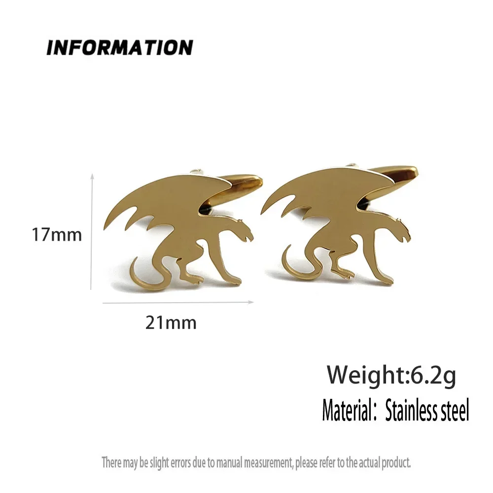 남성용 참신 공룡 커프스 단추 고품질 동물 커프스 단추 할로윈 파티 선물 쥬얼리