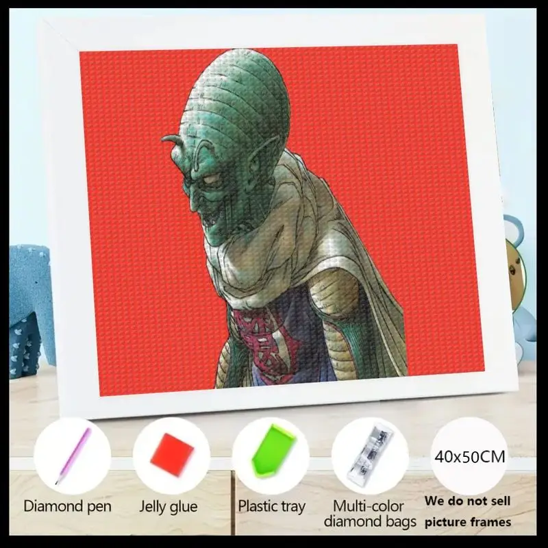 

1 шт. Dragon Ball Z Piccolo алмазная живопись 5D аниме искусство полная дрель DIY взрослые дети мультфильм большой драгоценный камень набор для рисования кристалл Алмаз P