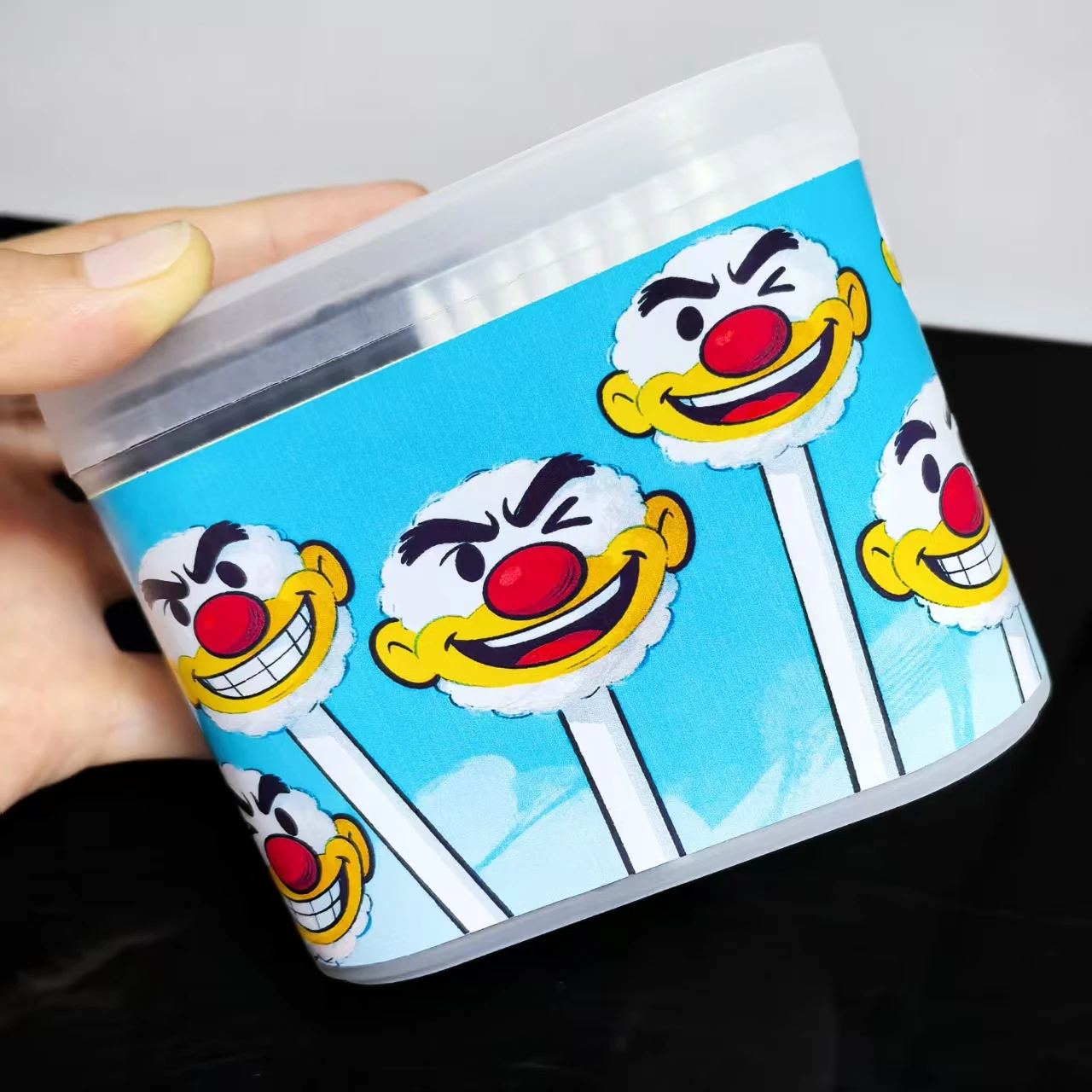 300 قطعة من مسحات القطن المضحكة، مسحات قطنية باللونين الأبيض والأسود برأسين للبالغين متعددة الأغراض